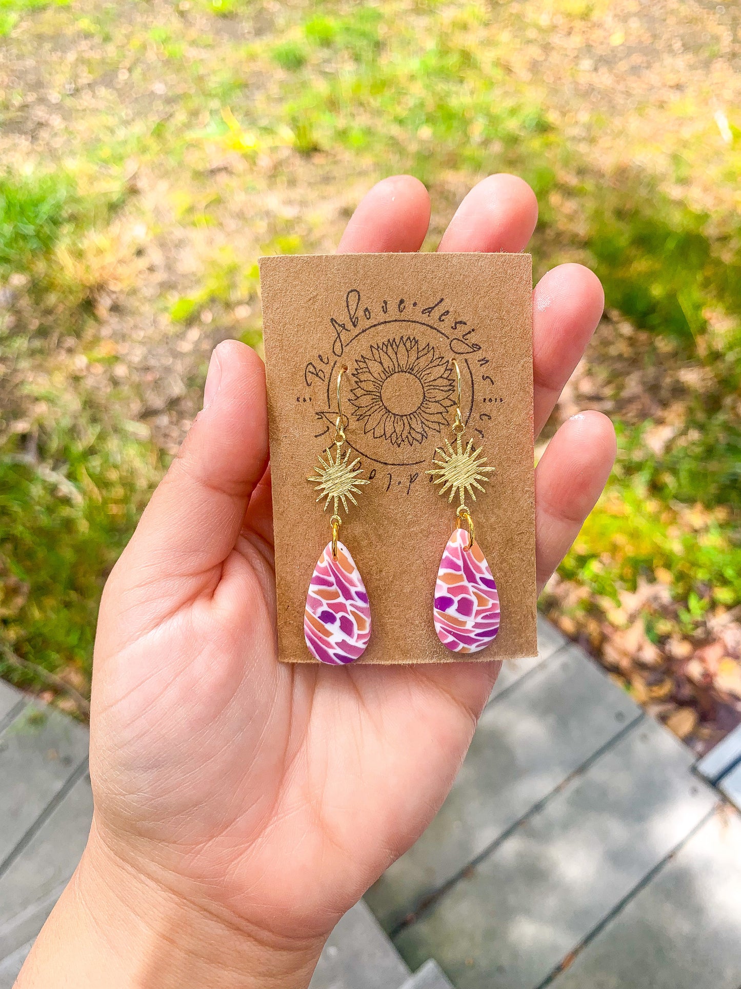 Purple Stained Glass Sun Dangles