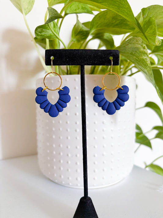 Scallop Navy Blue Dangles