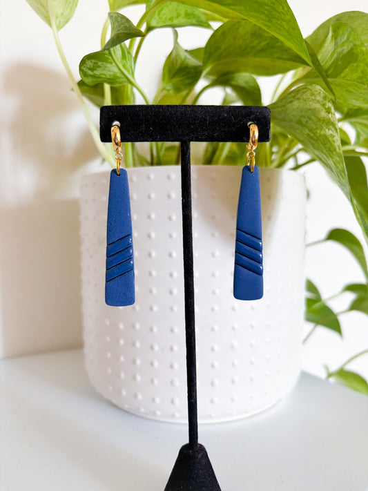 Long Navy Blue Dangles