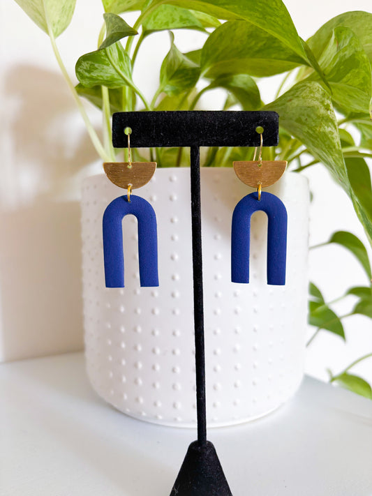 Navy Blue Arch Dangles