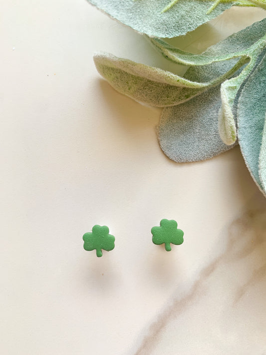 Green Shamrock Studs