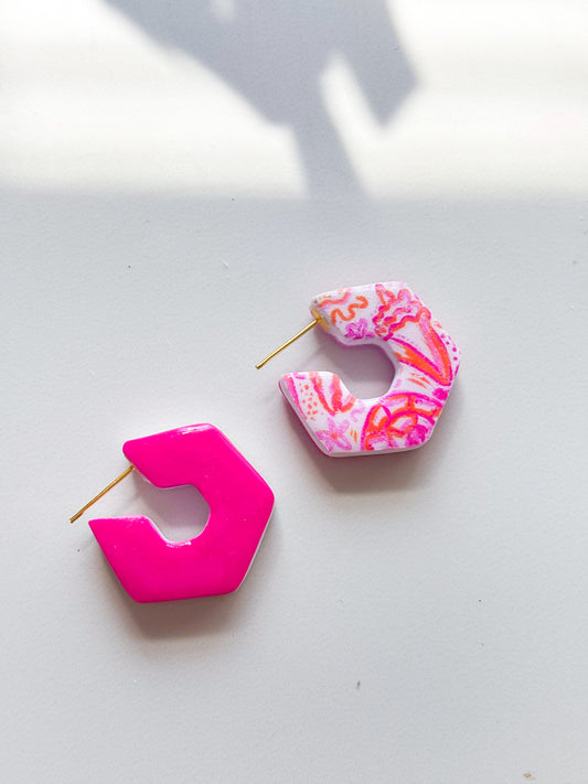 Reversible Tropical Pink+Orange Hoops