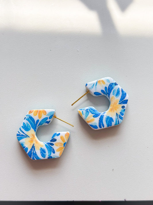 Reversible Tropical Blue+Yellow Hoops