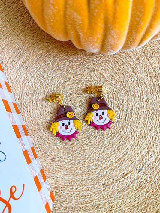 Burgundy Scarecrow Earrings
