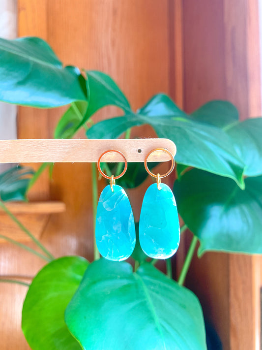 Tropical Blue Oval Dangles