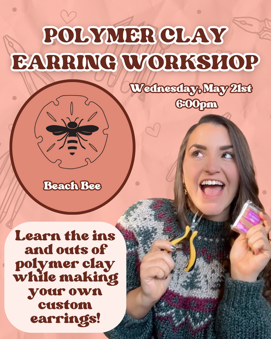 Polymer Clay Earring Make + Sip Workshop @ Beach Bee