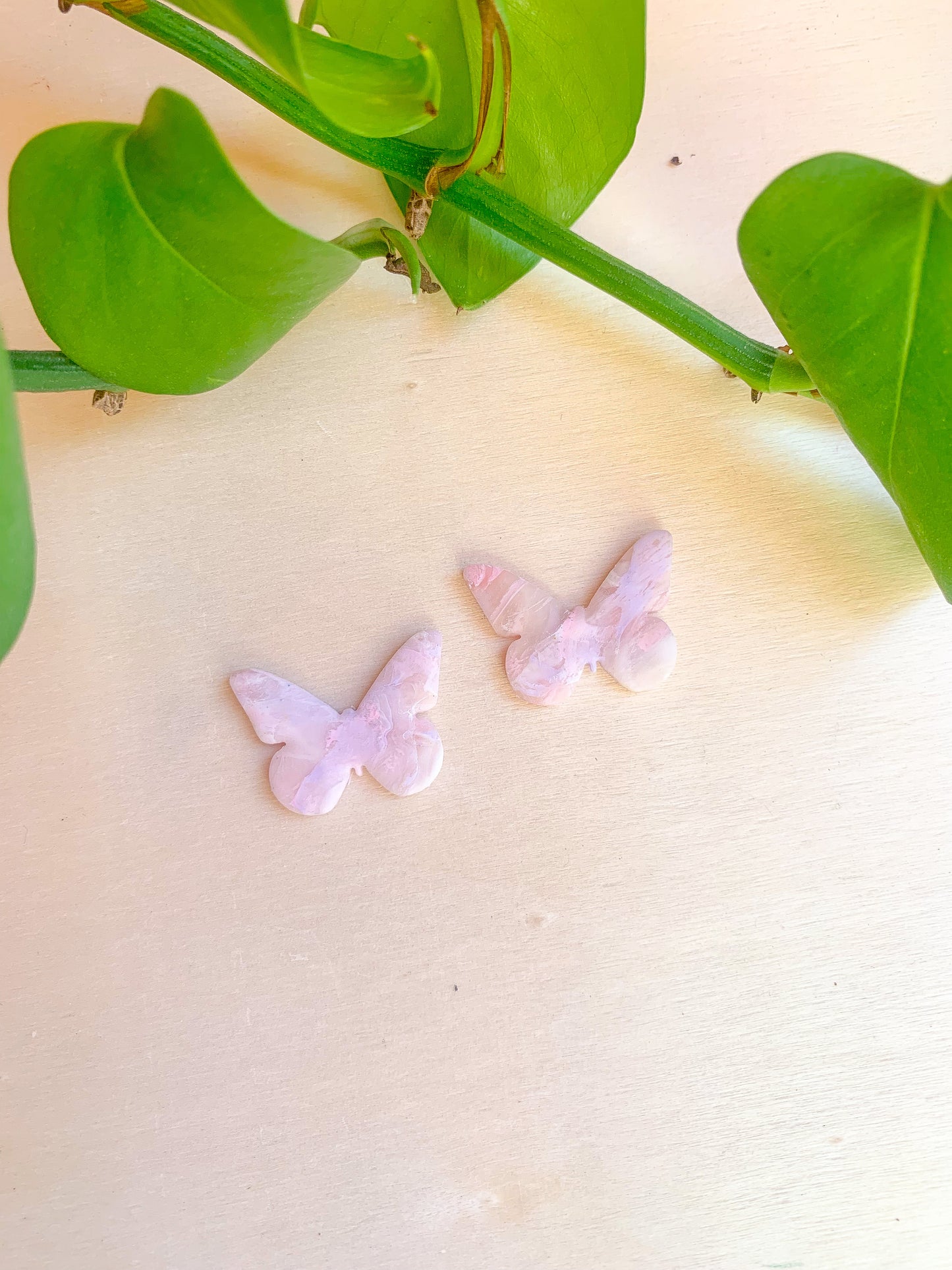 Pastel Marble Butterfly Studs