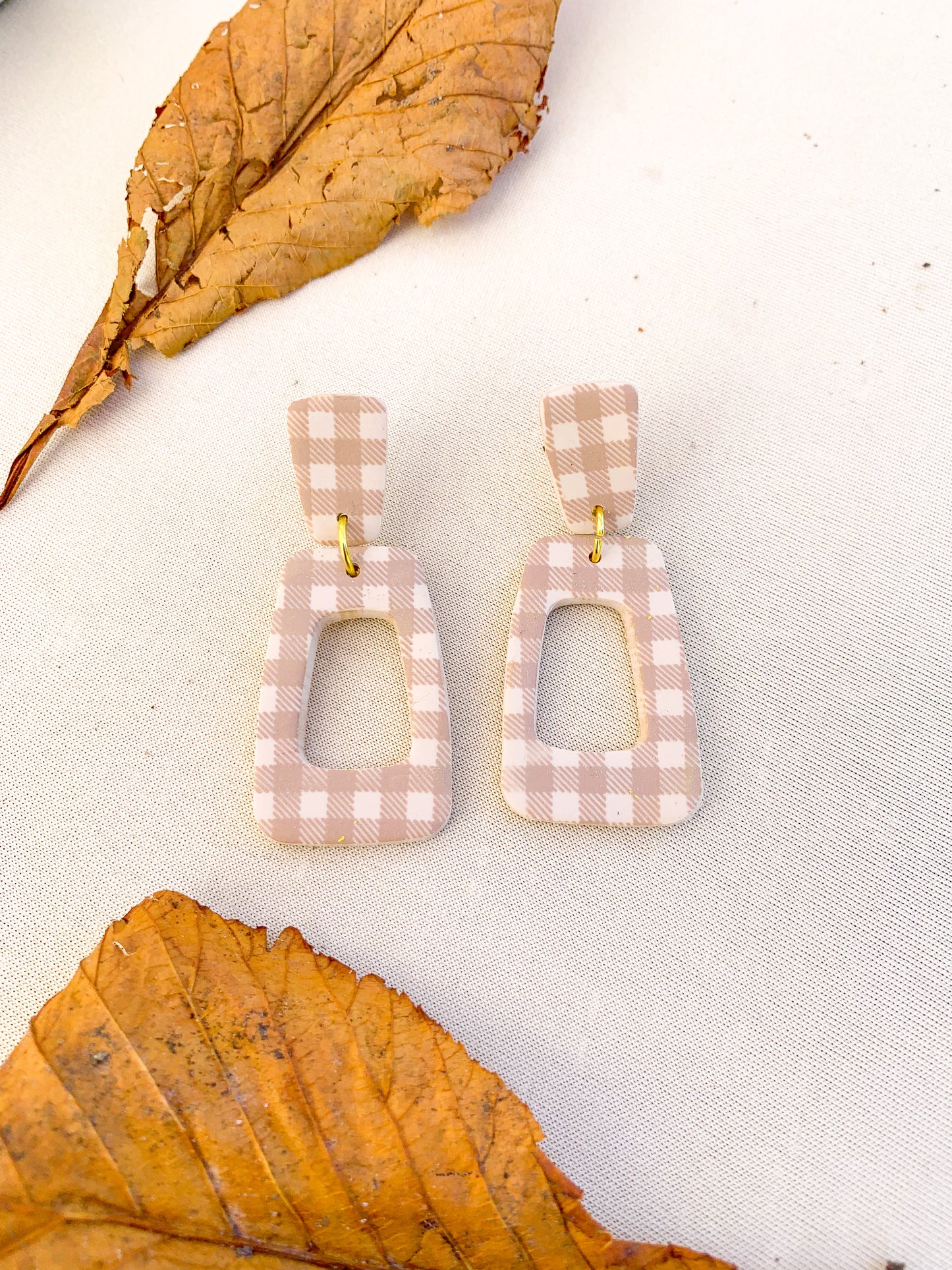 Gingham Trapezoid Dangles